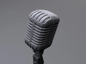 microfono retr&ograve; Modello 3D