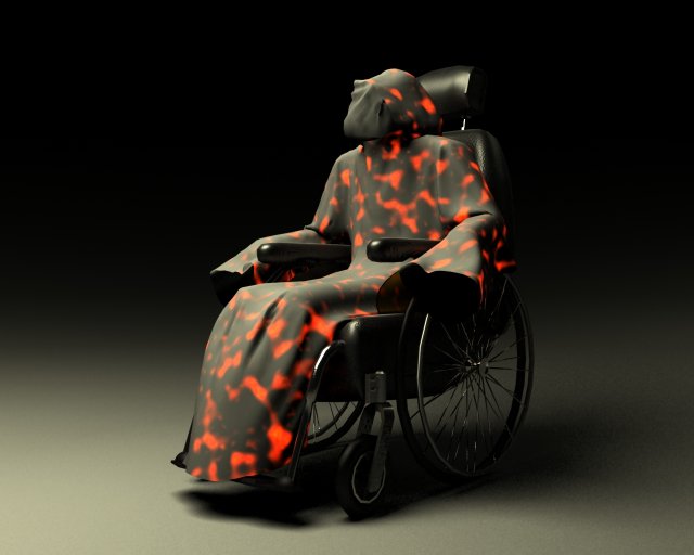 ghost in wheelchair Model 3D .c4d .max .obj .3ds .fbx .stl .blend 