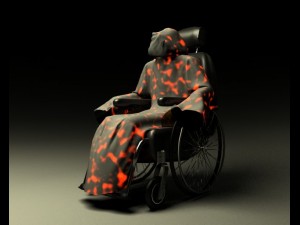ghost in wheelchair 3D Model