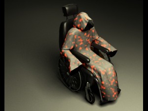 ghost in wheelchair Model 3D
