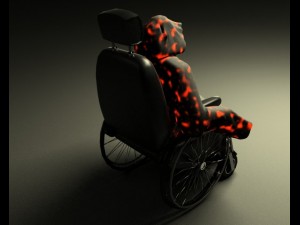 ghost in wheelchair Model 3D