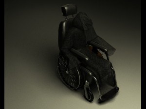 ghost in wheelchair Model 3D