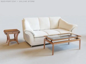sofa z przedmiotami Model 3D