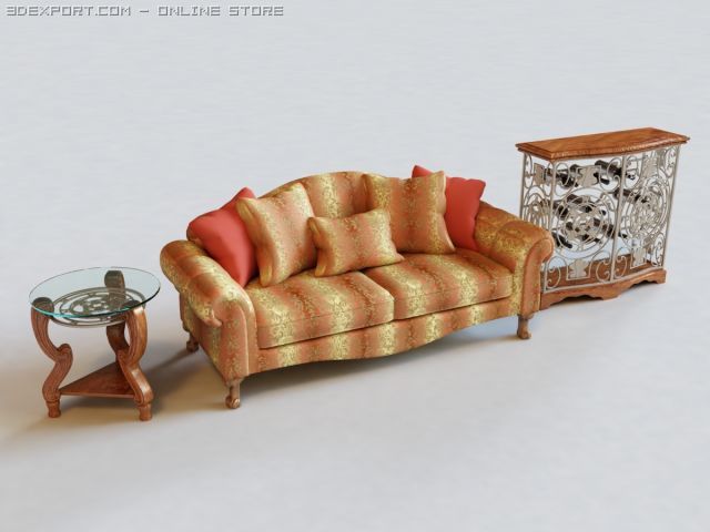 sofawith 3D Модель .c4d .max .obj .3ds .fbx .stl .blend 