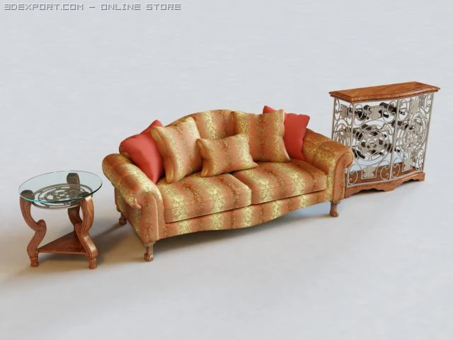 sofawith 3D Model .c4d .max .obj .3ds .fbx .stl .blend 