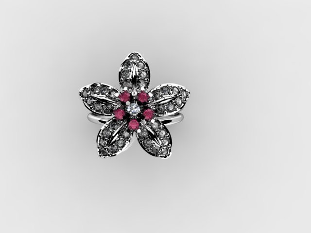 flower ring Modello di stampa 3D .c4d .max .obj .3ds .fbx .stl .blend