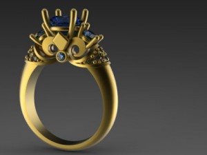 3 stone engagement ring 3D-Modell