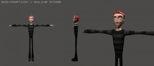 cartoon boy 3D Model .c4d .max .obj .3ds .fbx .stl .blend 