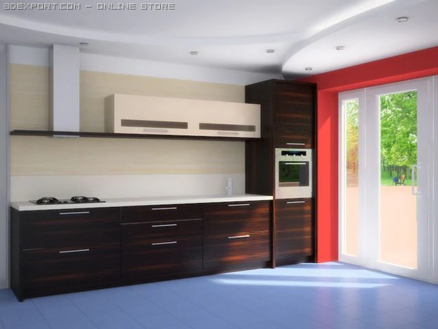 kitchen 3D Model .c4d .max .obj .3ds .fbx .stl .blend 