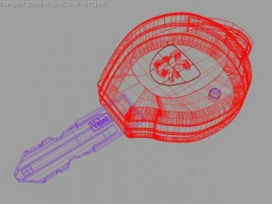 peugeot car key 3D Model