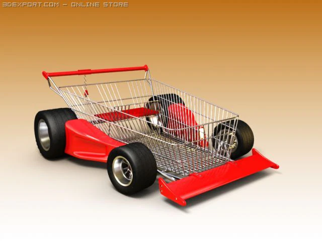 carrinho de compras de rali f1 Modelo 3D .c4d .max .obj .3ds .fbx .stl .blend 