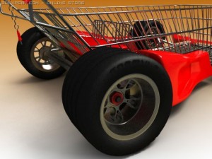 f1 rally shopping cart 3D मॉडल