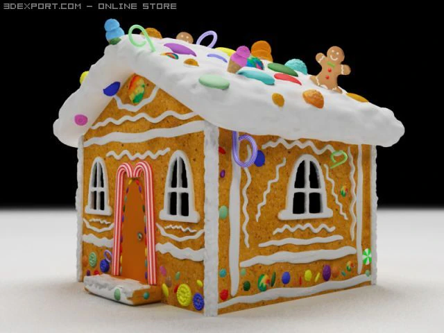 candy house 3D Model .c4d .max .obj .3ds .fbx .stl .blend 