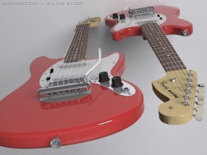 fender mustang electric guitar 3D मॉडल