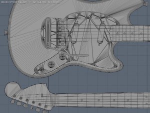 fender mustang electric guitar 3D मॉडल