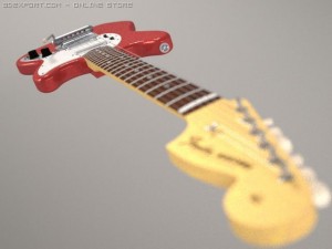 fender mustang electric guitar 3D मॉडल
