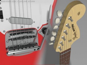 fender mustang electric guitar 3D मॉडल