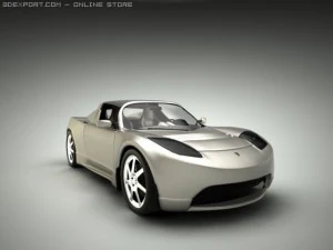 carro tesla Modelo 3D