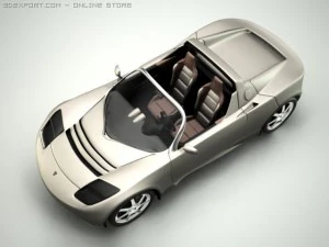 carro tesla Modelo 3D