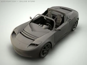carro tesla Modelo 3D