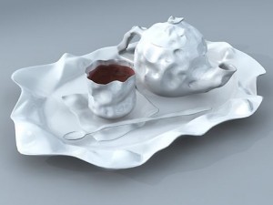 paper folds ceramic tea set 3D 모델