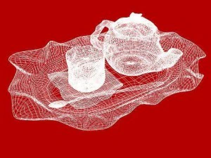 paper folds ceramic tea set 3D Model