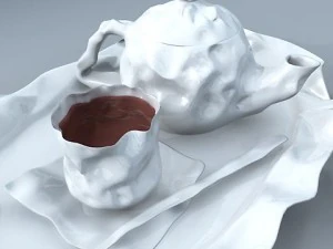 paper folds ceramic tea set 3D Model