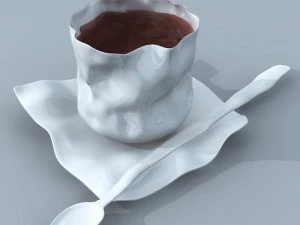 paper folds ceramic tea set 3D Model