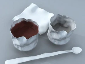 paper folds ceramic tea set 3D Model