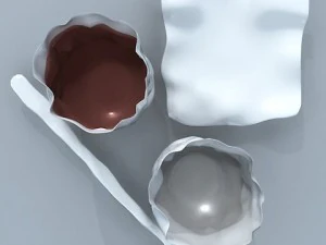 paper folds ceramic tea set 3D Model