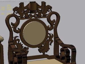 chinese chairs and table 3D Model