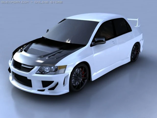mitsubhisi lancer 2009 3D Model .c4d .max .obj .3ds .fbx .stl .blend 