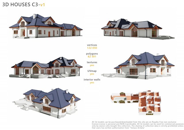 house c3v1 3D मॉडल .c4d .max .obj .3ds .fbx .stl .blend 