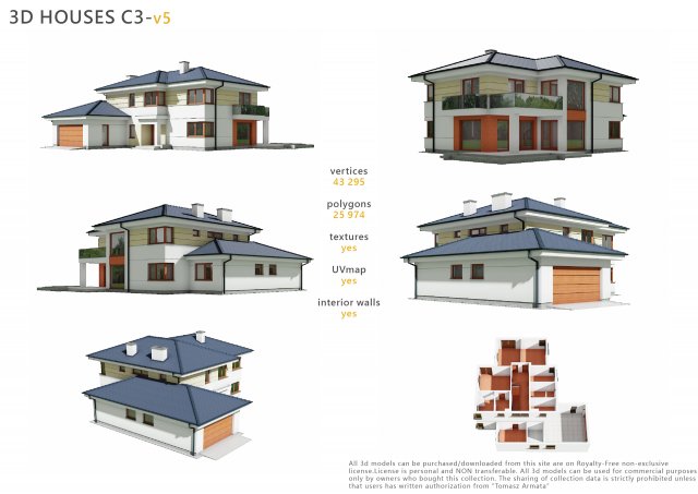 house c3v5 3D 모델 .c4d .max .obj .3ds .fbx .stl .blend
