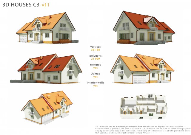 house c3v11 3Dモデル .c4d .max .obj .3ds .fbx .stl .blend 