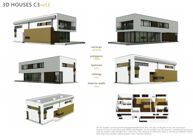 house c3v12 Model 3D .c4d .max .obj .3ds .fbx .stl .blend 