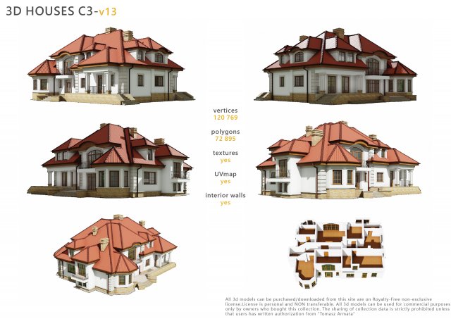 house c3v13 3Dモデル .c4d .max .obj .3ds .fbx .stl .blend 