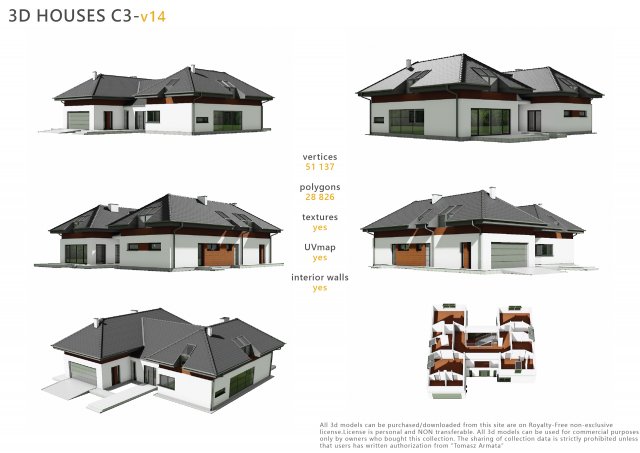 house c3v14 3Dモデル .c4d .max .obj .3ds .fbx .stl .blend 