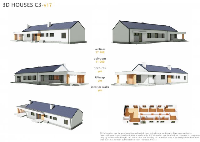 house c3v17 3D Model .c4d .max .obj .3ds .fbx .stl .blend 