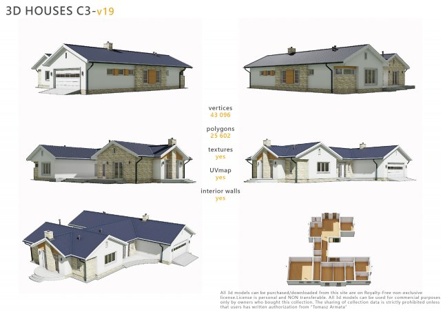 house c3v19 3D मॉडल .c4d .max .obj .3ds .fbx .stl .blend 