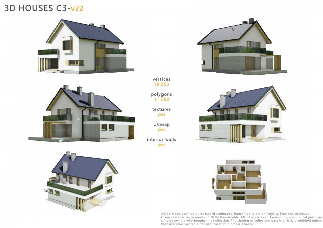 house c3v22 3D मॉडल .c4d .max .obj .3ds .fbx .stl .blend