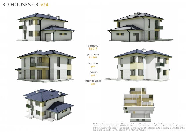 house c3v24 3Dモデル .c4d .max .obj .3ds .fbx .stl .blend 