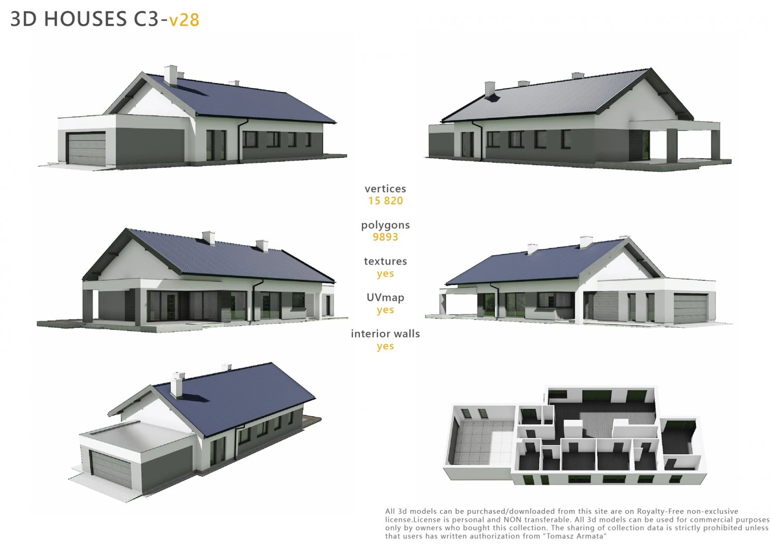 house c3v28 3D Model .c4d .max .obj .3ds .fbx .stl .blend 