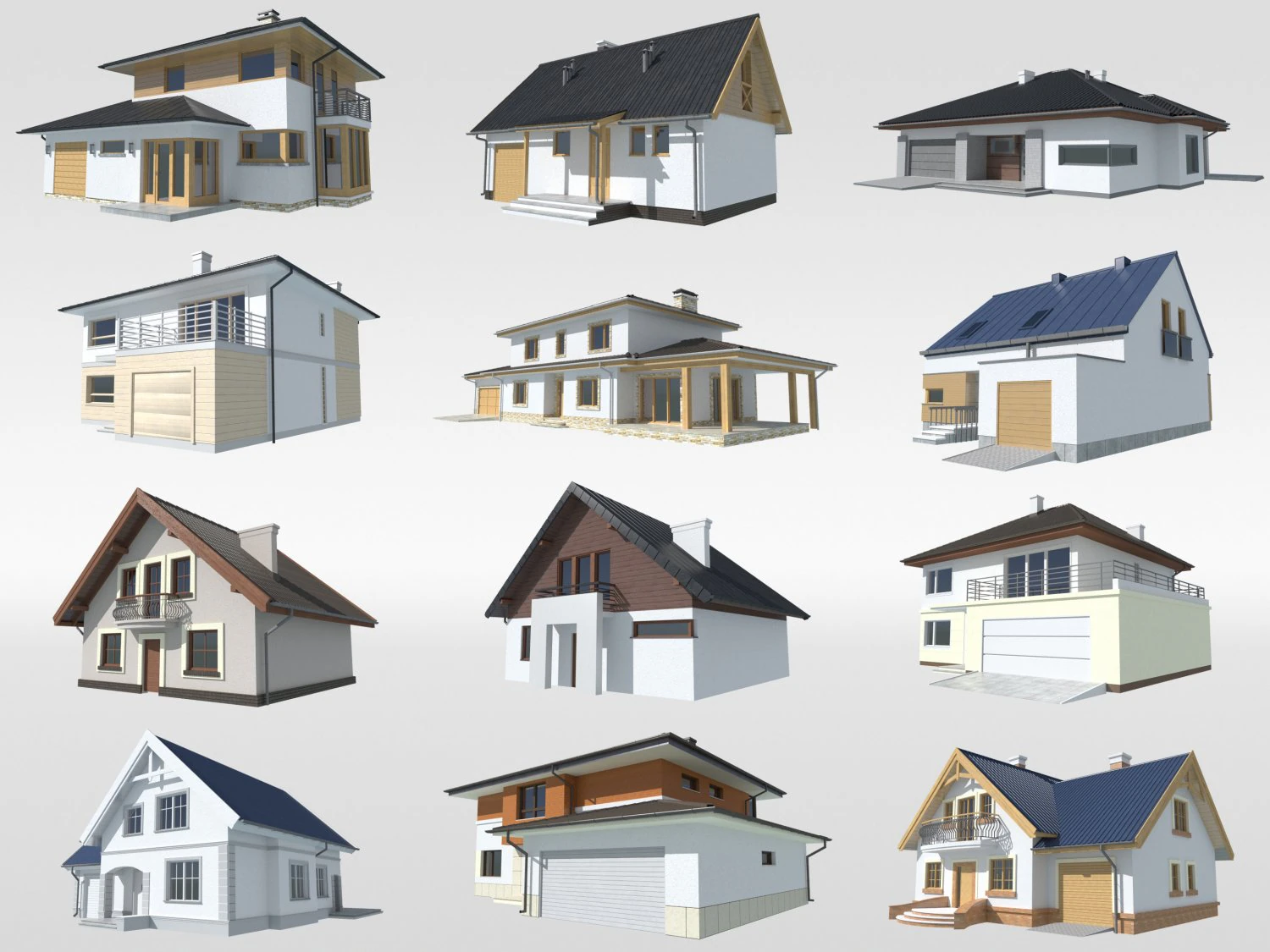 Collection de maisons Modèle 3D .c4d .max .obj .3ds .fbx .stl .blend 