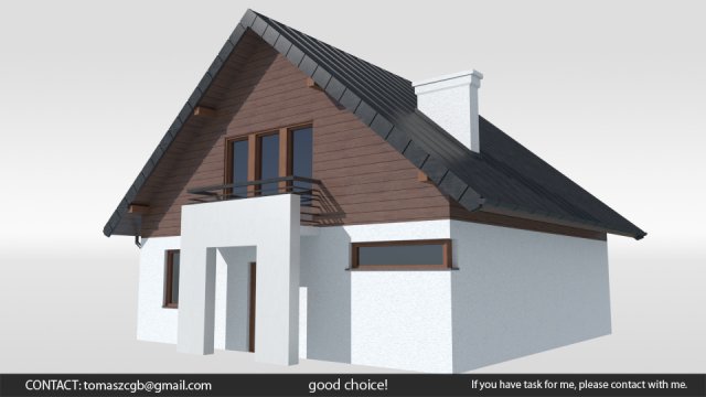 Cyprysek house Model 3D .c4d .max .obj .3ds .fbx .stl .blend