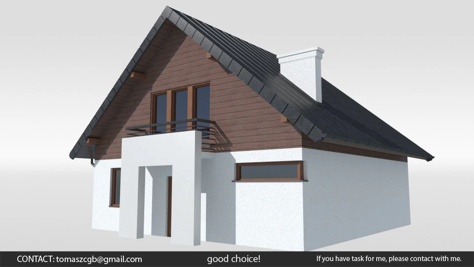 Cyprysek house 3D Model .c4d .max .obj .3ds .fbx .stl .blend