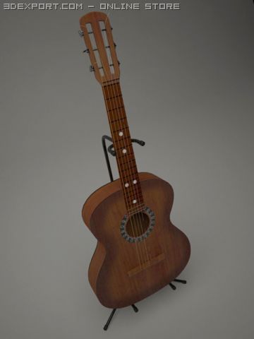 guitar 3D-Modell .c4d .max .obj .3ds .fbx .stl .blend 