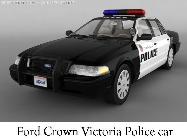 ford crown victoria police car 3D Model .c4d .max .obj .3ds .fbx .stl .blend 