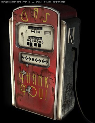 vintage gas pump 3D Модель .c4d .max .obj .3ds .fbx .stl .blend 