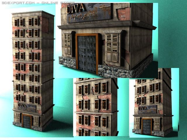 broken apartement 3D 모델 .c4d .max .obj .3ds .fbx .stl .blend 